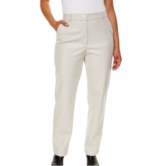Babaton Command Faux Leather Pants 4 in Matte Pearl - Picture 2 of 7
